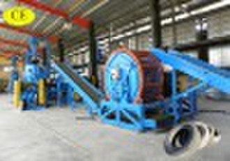 Tire recycling machine