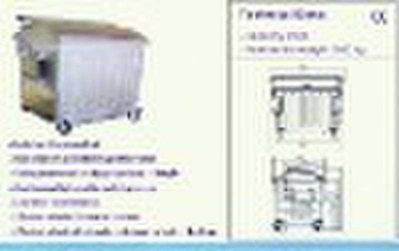 2500L feuerverzinktem Stahl GARBAGE BIN