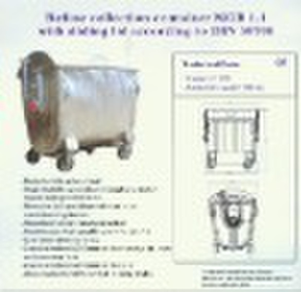 1100L feuerverzinktem Stahl GARBAGE BIN