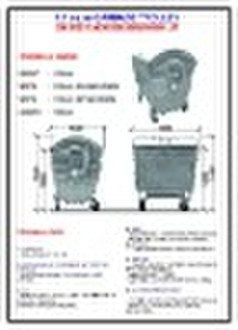 1100L feuerverzinktem Stahl GARBAGE BIN