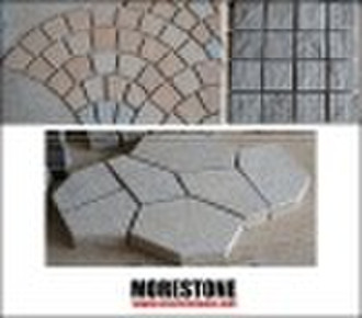 Meshed Back Granite Pavers Geometric Shape and Pat