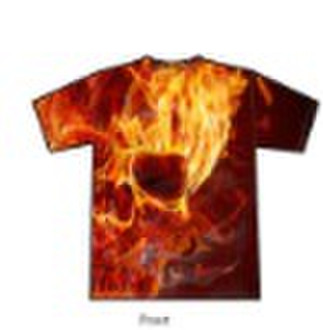 燃烧的头骨标志男人的衬衫用数字印刷