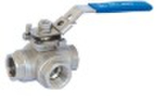 3-way screwed ball valve