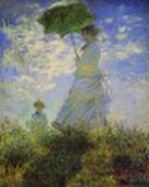 Oilpainting-Woman with a Parasol - Madame Monet an