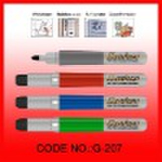 refillable dry eraser marker pen with wiping spong