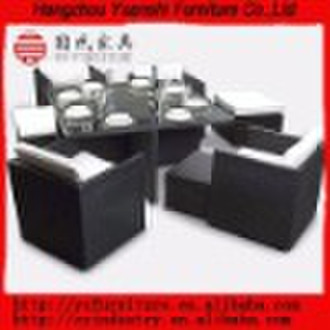 PE Outdoor rattan cube dining set