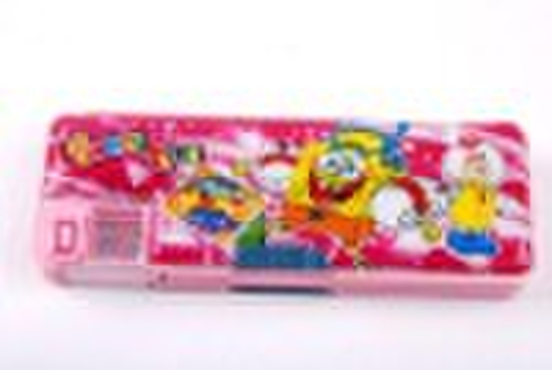 Two sharpeners plastic pencil box with cartoon pat