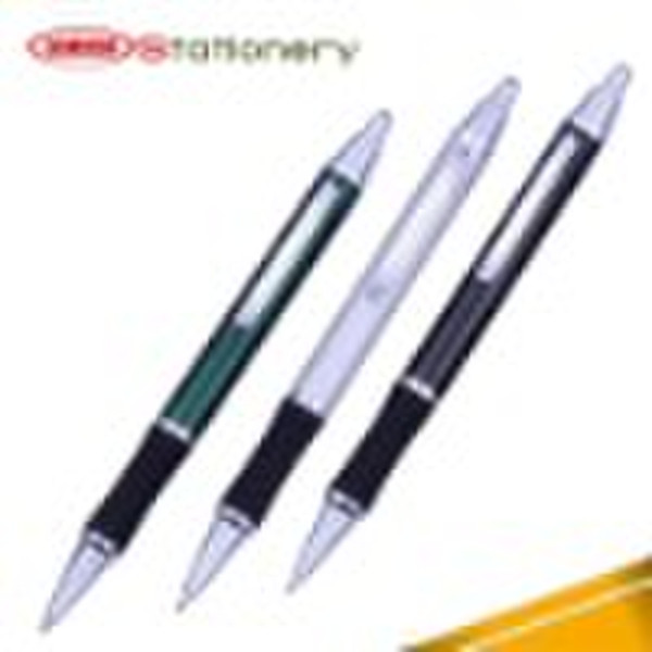 Retractable Rubber Grip Metal Ballpen