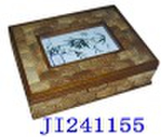 Wooden and coconut shell photo box