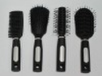 20cm Plastic Hair Brush ,black W/silver Decoration