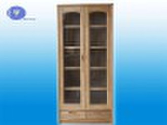 wood double-door bookcase