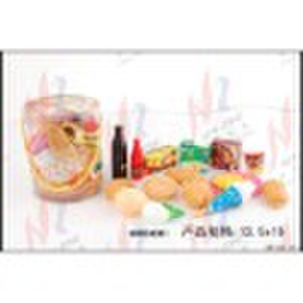 16PCS FUNNY FOOD PLAY SET IN BARREL(SMALL)