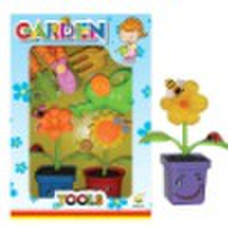 Montage Blumen-Cartoon-Tools Spielset