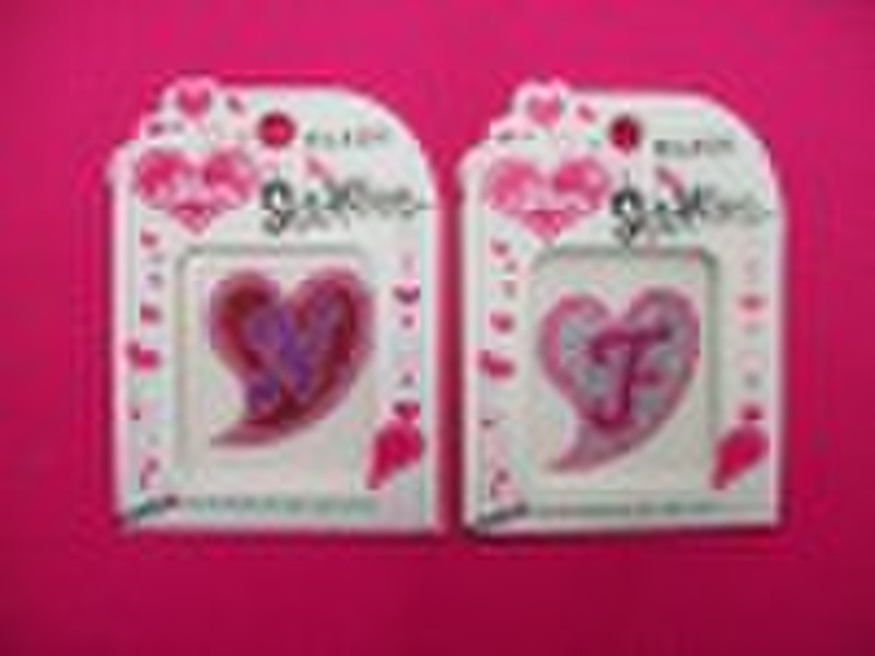 The bend heart letter stickers for mobile phone