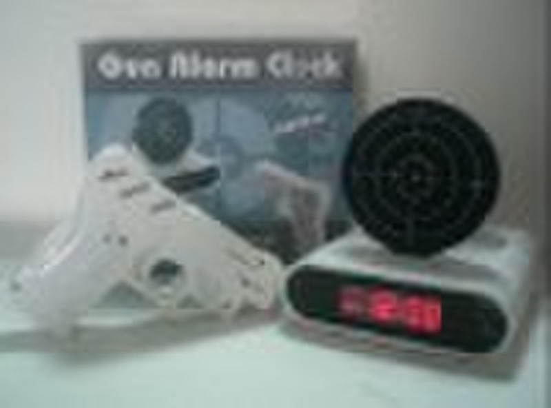 Gun shooting alarm clock