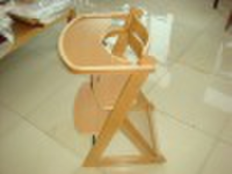 wooden baby high chair