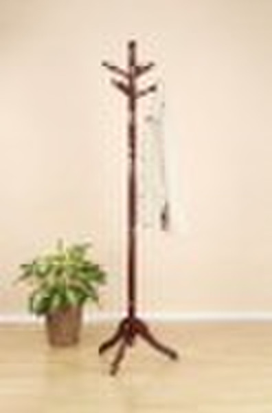 68"H solid wood coat rack with oak finish.