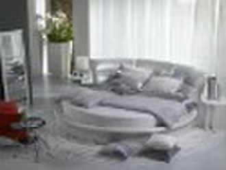 Modern Round Leather Bed
