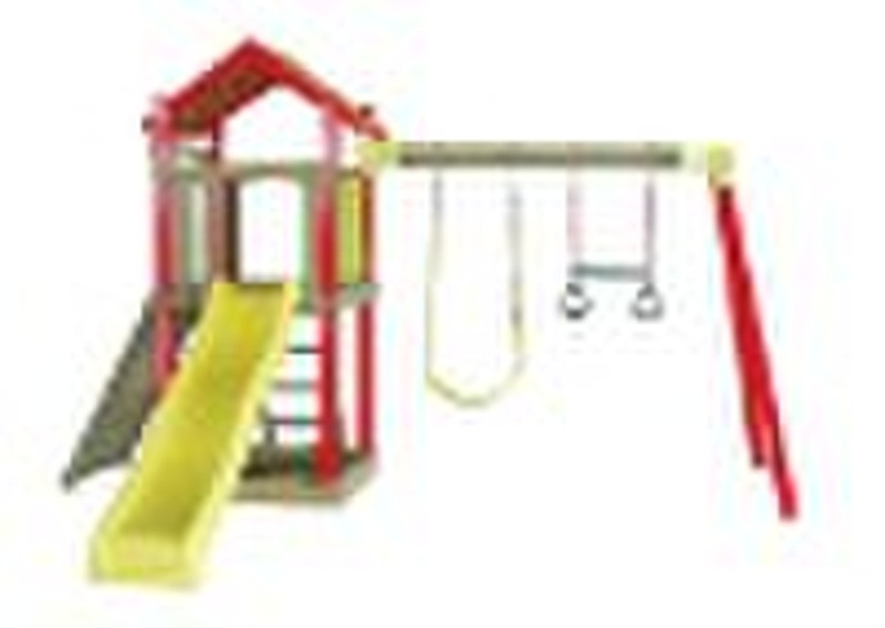 outdoor wooden swing