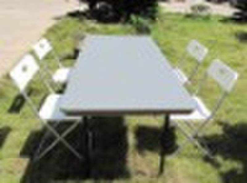 ABS plastic folding tables and chairs bistro set 6