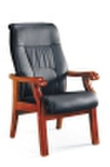 Black Leather Solid Wood Meeting chair HH531