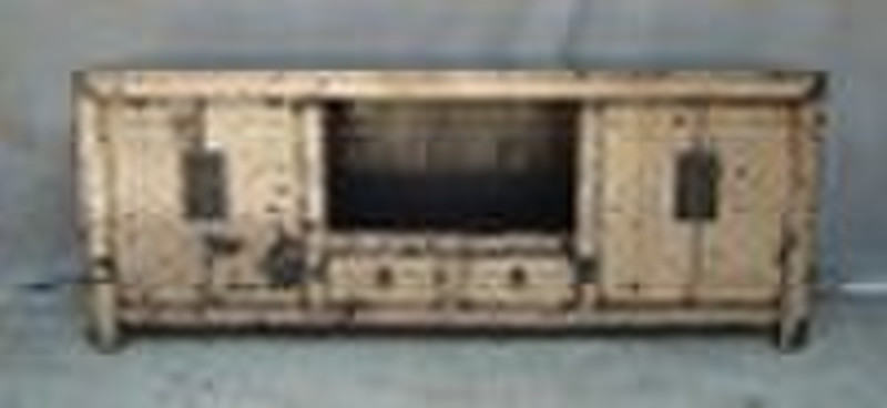 Chinese antique beige TV cabinet