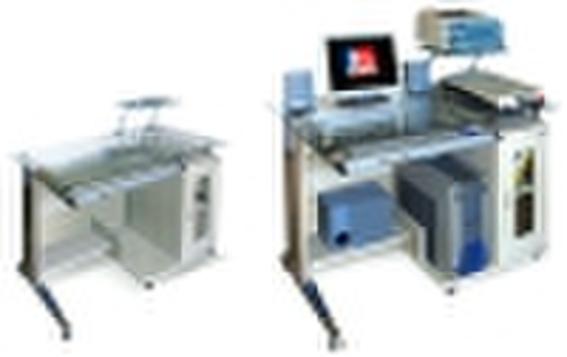 Steel Glass Computer Table