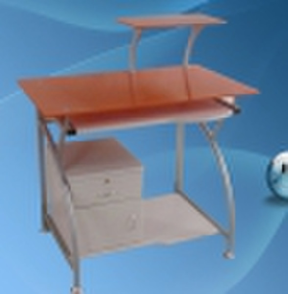 (SDK-C424)steel glass computer table