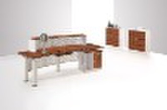 steel wood modern office reception desk design