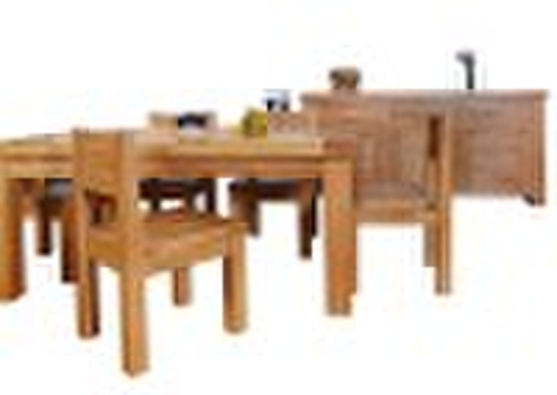 solid oak dinning table set