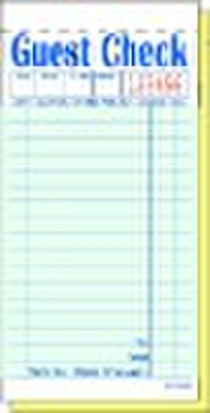 carbonless green GUESTCHECK