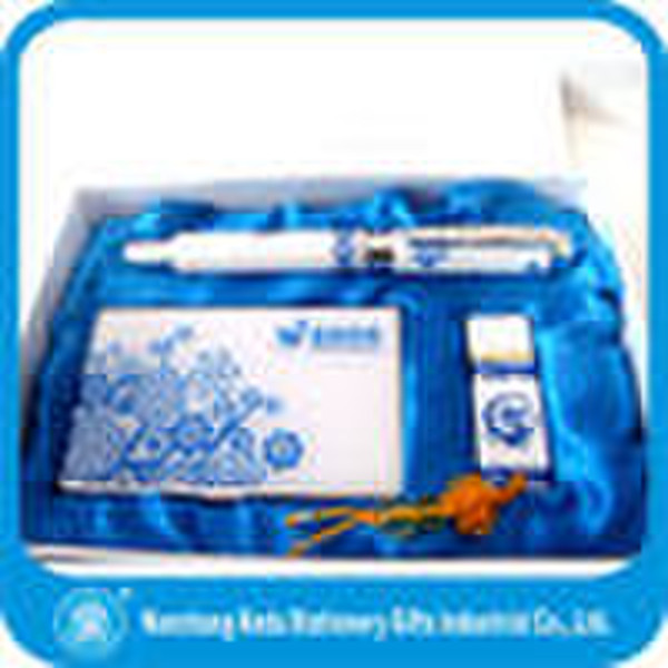 Blue and white roller pen