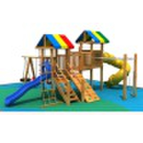 wooden children playground(playground, outdoor pla