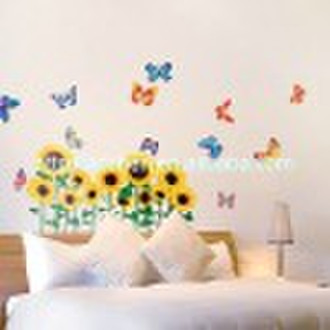 peel and stick butterfly flower  wall decal