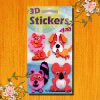 4pcs Funny cute animal eva handmade sticker--ML-EV