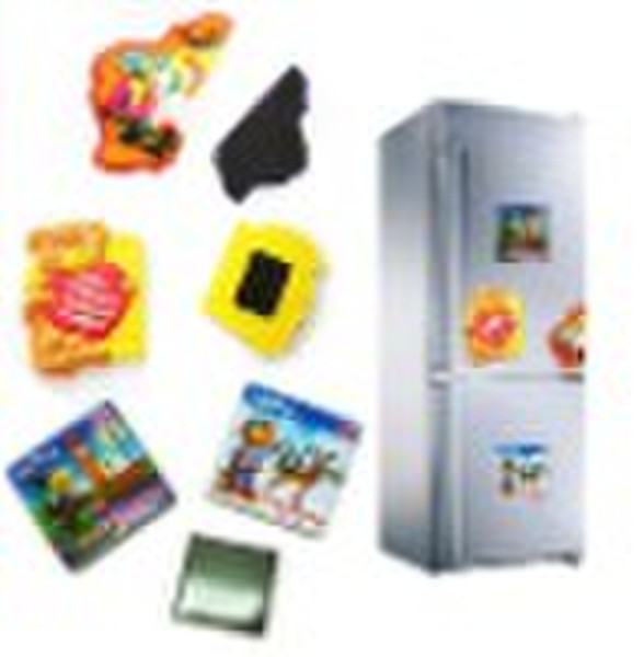 promotional flat print and 3D soft PVC fridge magn