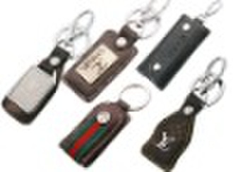 promotion embossed leather key chain