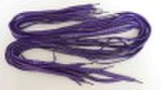 Purple silver shoelaces
