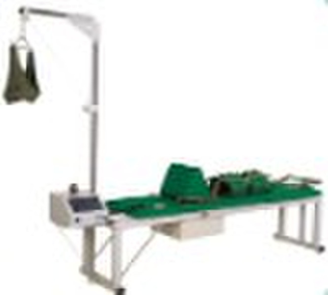 Single neck and lumbar traction bed