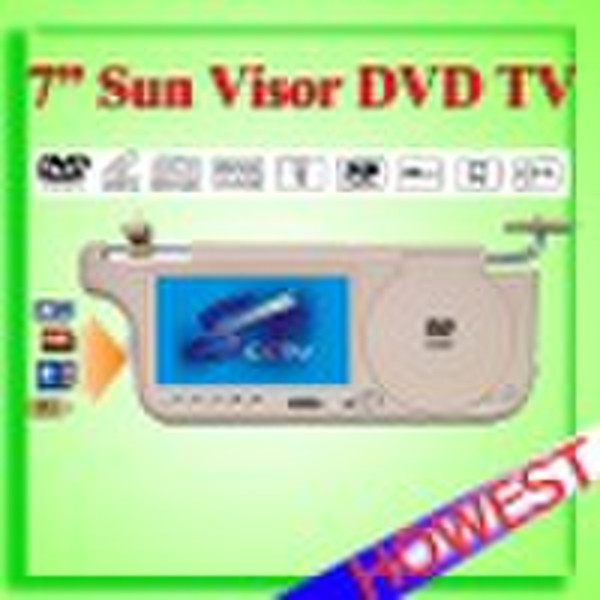 7英寸的sunvisor DVD电视通用串行总线(USB)自毁、调频MP4MP5