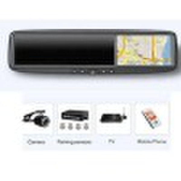 High quality GPS Bluetooth Rearview Mirror