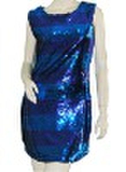 Women Sleeveless Fancy Sequins Dress