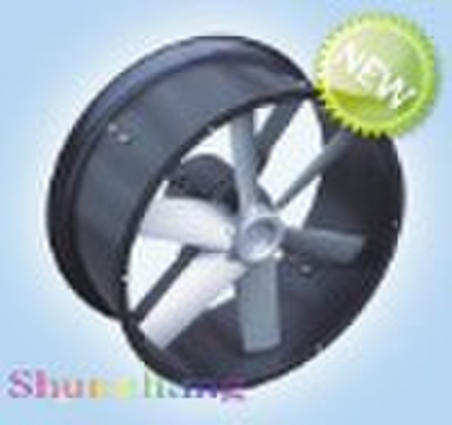 Axial cylindrical industrial ventilating fan/prope
