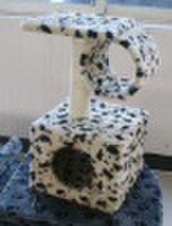 Plush Cat Scratching Post with kitten Condo