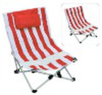 strip color low seat camping  chair with pillow