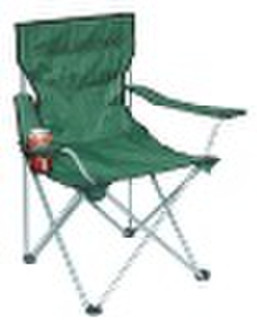 green arm folding beach chair with cup holder /por