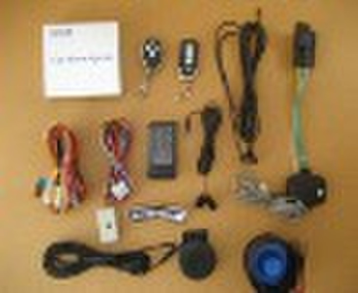 GSM car alarm system with remote starter and car p