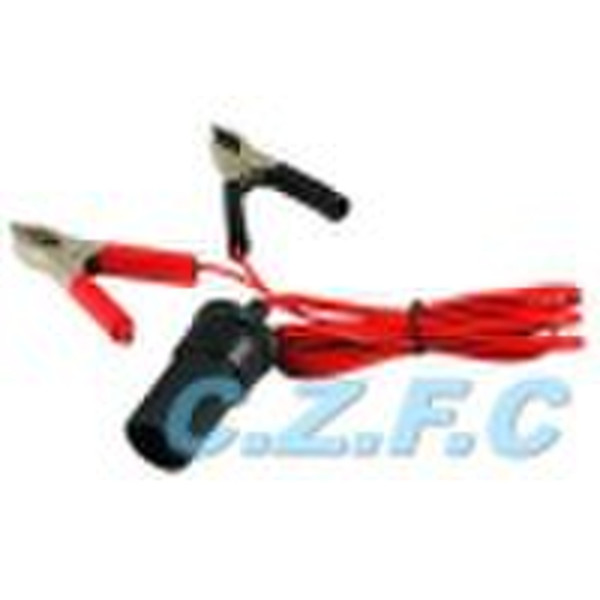 Car cigarette jack to battery clips,car adapter