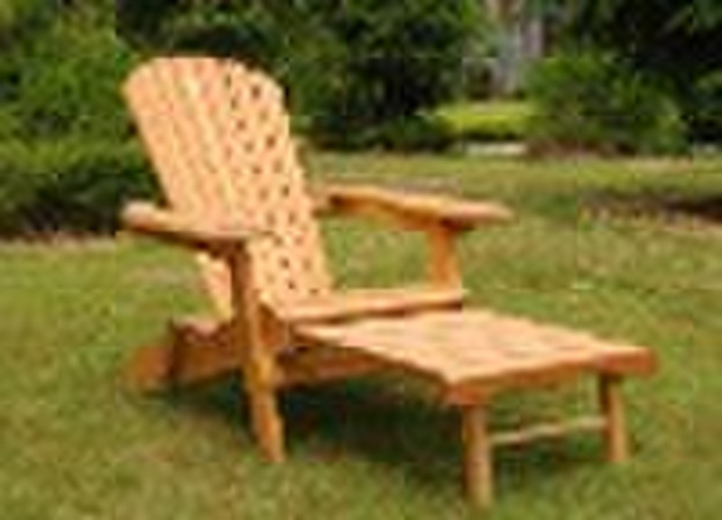Wooden Folding Beach Chair With Footrest