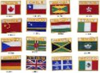 Applique embroidery national flag patch/badge